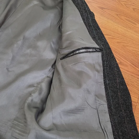 VTG 70s Centura The Broadway Wool Gray Houndstooth Blazer Sport Coat Jacket, 42R - Picture 11 of 16